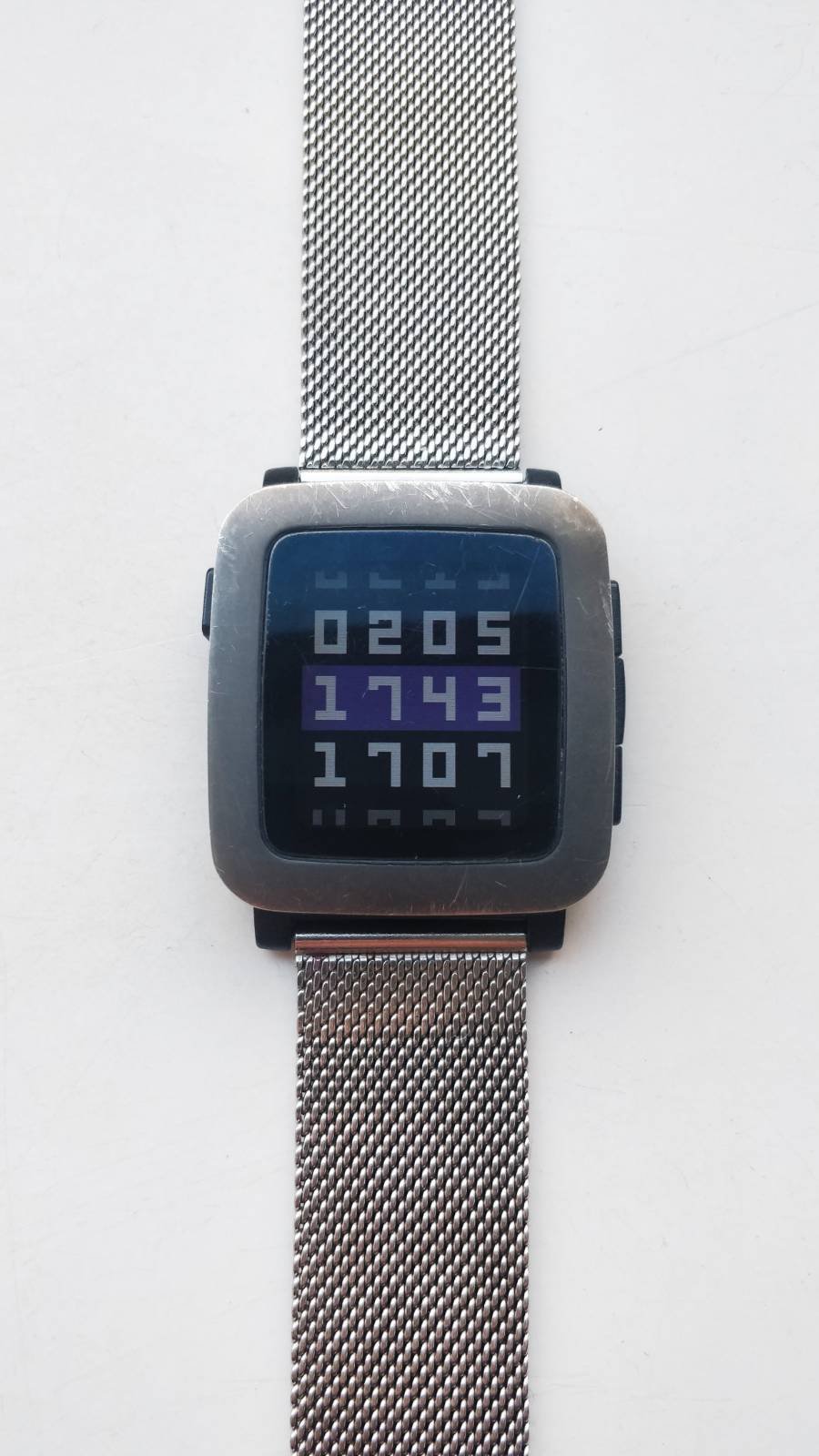 Pebble time with metal watch band