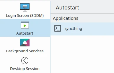 Setting Syncthing to autostart on login